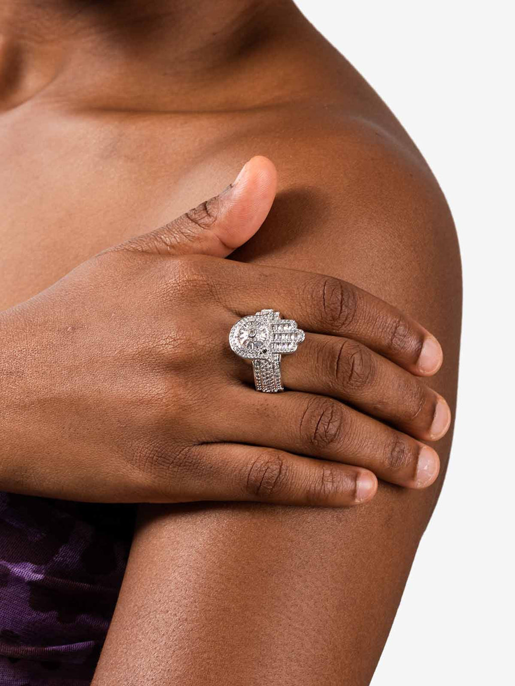 Zircon Palm Statement Ring