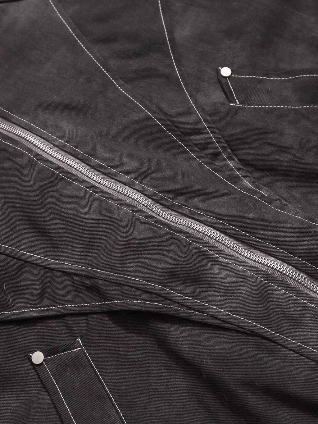 Washed Patchwork Contrast Bomber Jacket