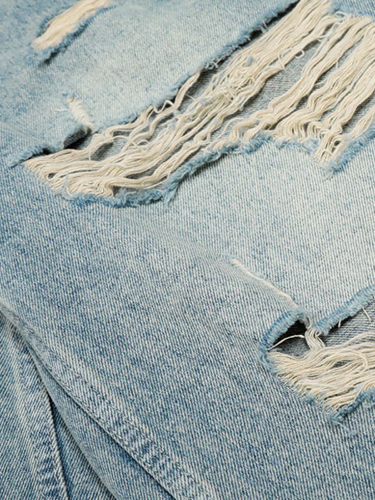 Distressed Washed Ripped Denim Jort