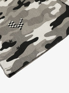 Checkerboard Patches Camo Cargo Flared Pants