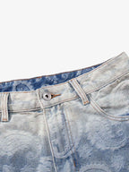 Floral Jacquard Denim Jeans