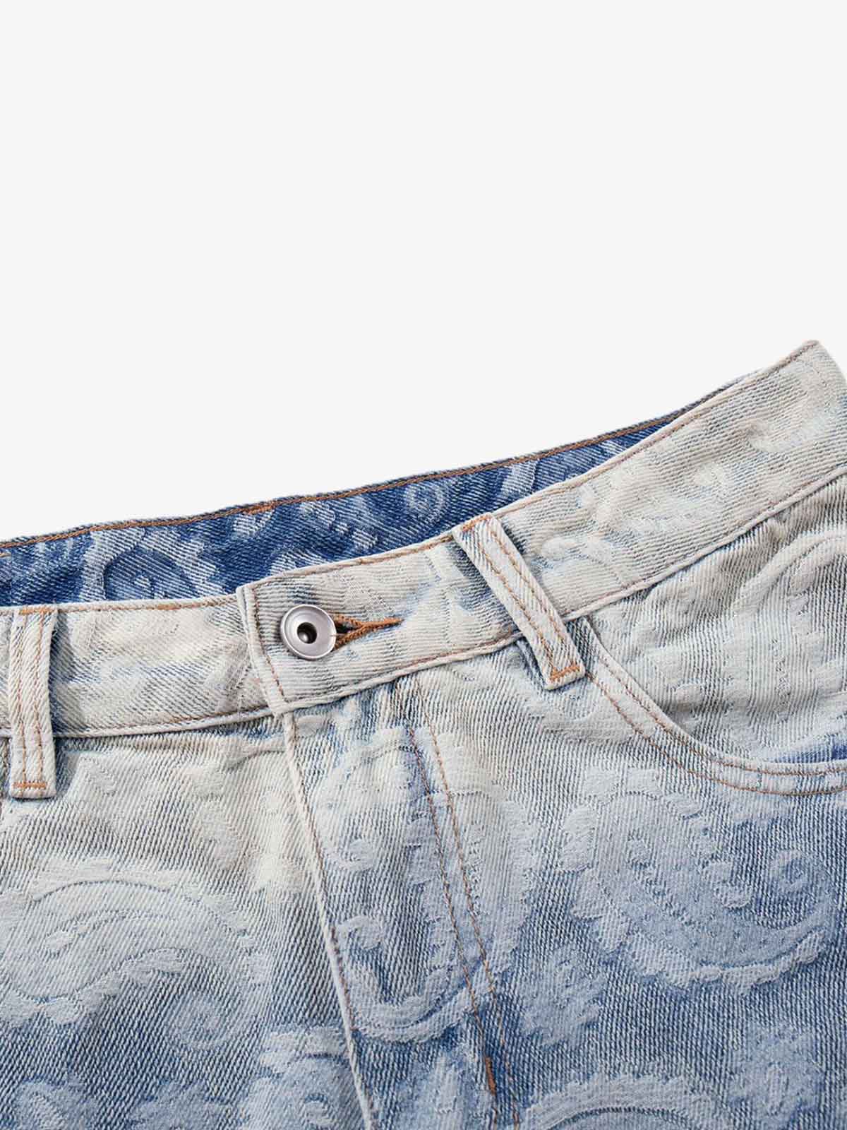 Floral Jacquard Denim Jeans