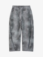 Vintage Washed Tie-Dye Zip Up Hoodie & Barrel Sweatpants Tracksuit