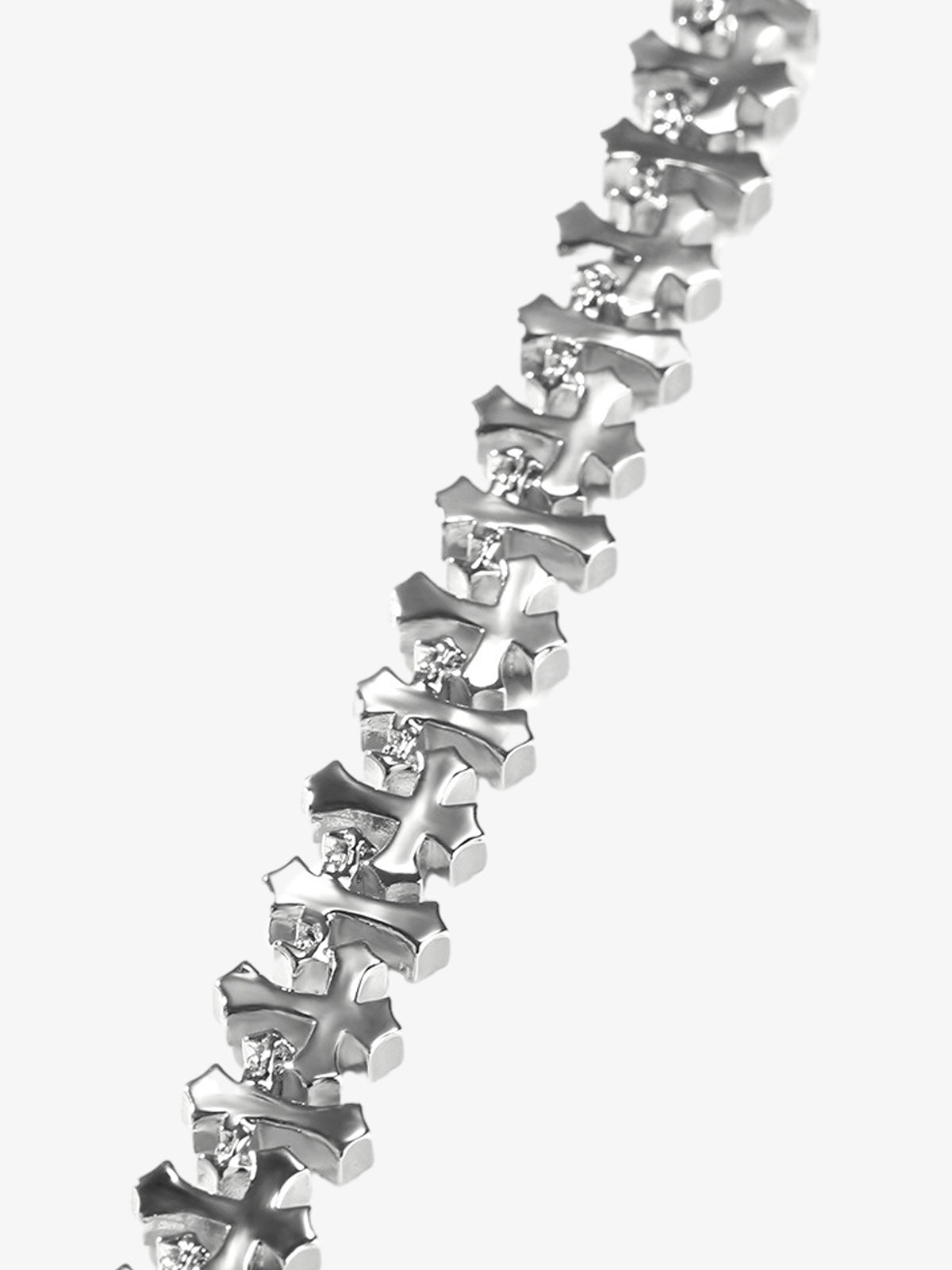 Cross Link Iced Bracelet