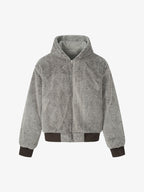 Retro Reversible Fleece Lined Zip-up Hooded Jacket