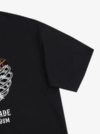 Floral Skeleton Heart Soccer Graphic T-Shirt