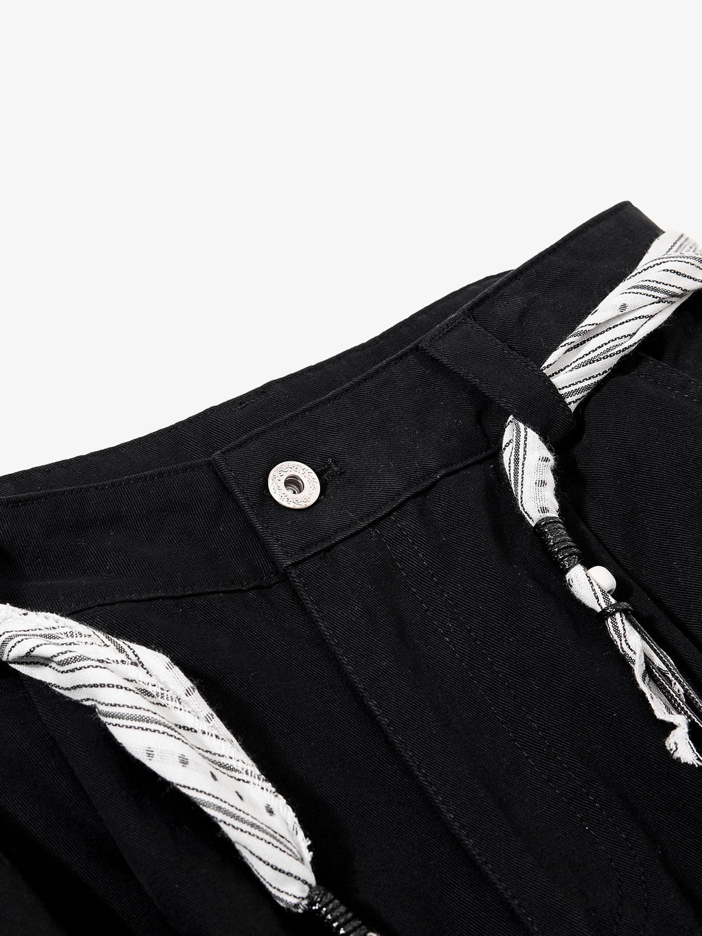 Bandana Waist Strap Multi-Pocket Cotton Cargo Pants