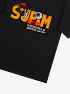SUPM Trendy Hip-Hop Monkey Graffiti Font T-Shirt