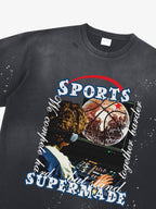 precipice Vintage Sports Basketball Graphic T-Shirt