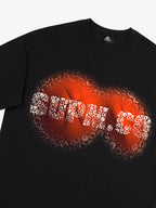 SUPM Foam Texture Basketball Pattern Graphic T-Shirt