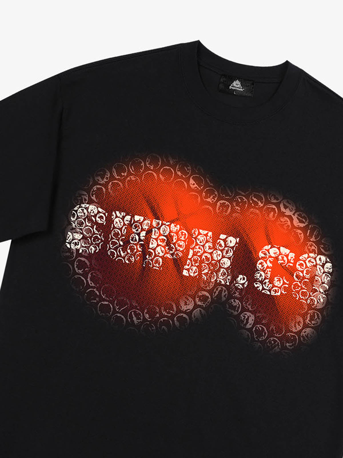 SUPM Foam Texture Basketball Pattern Graphic T-Shirt