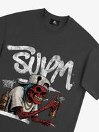 Street Trendy Skull Spray-Paint Graffiti Master T-Shirt