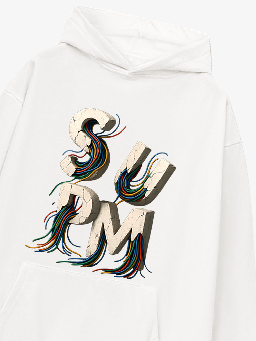 French Terry Streetwear Gravel Wire Font Hoodie