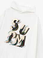 French Terry Streetwear Gravel Wire Font Hoodie