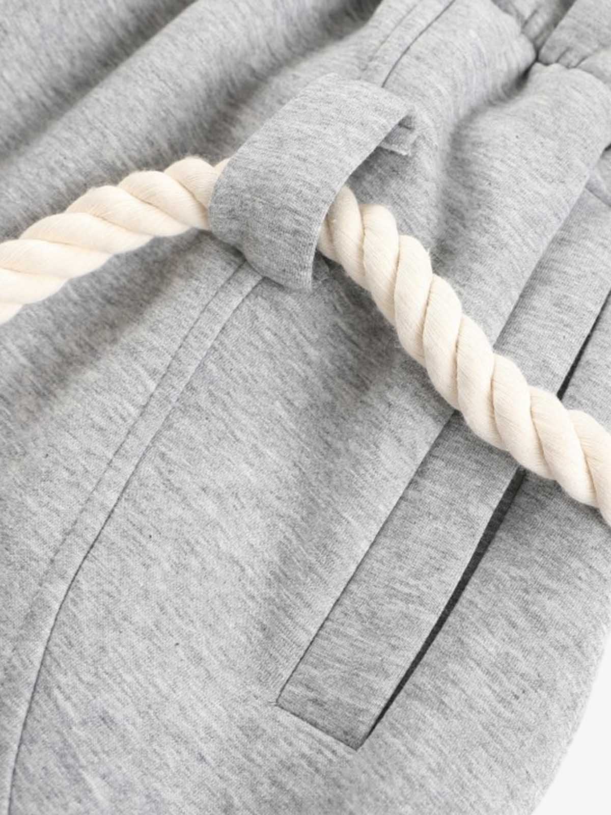 Decorative Rope Detail Wide Leg Sweatpants