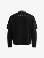 Motorcycle Style Lapel Polo Long Sleeve T-Shirt