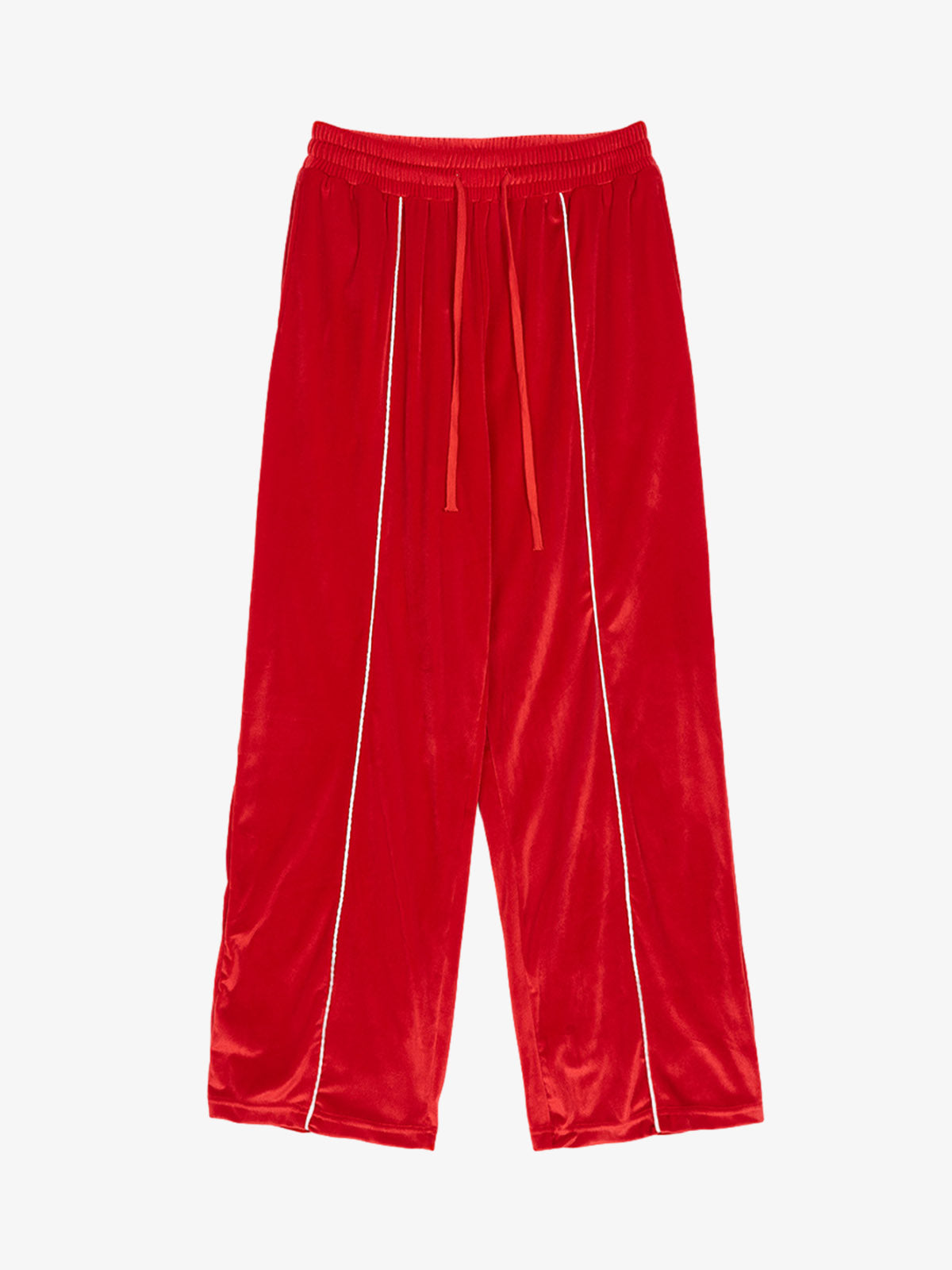 Velour Side Stripe Wide Leg Track Pants