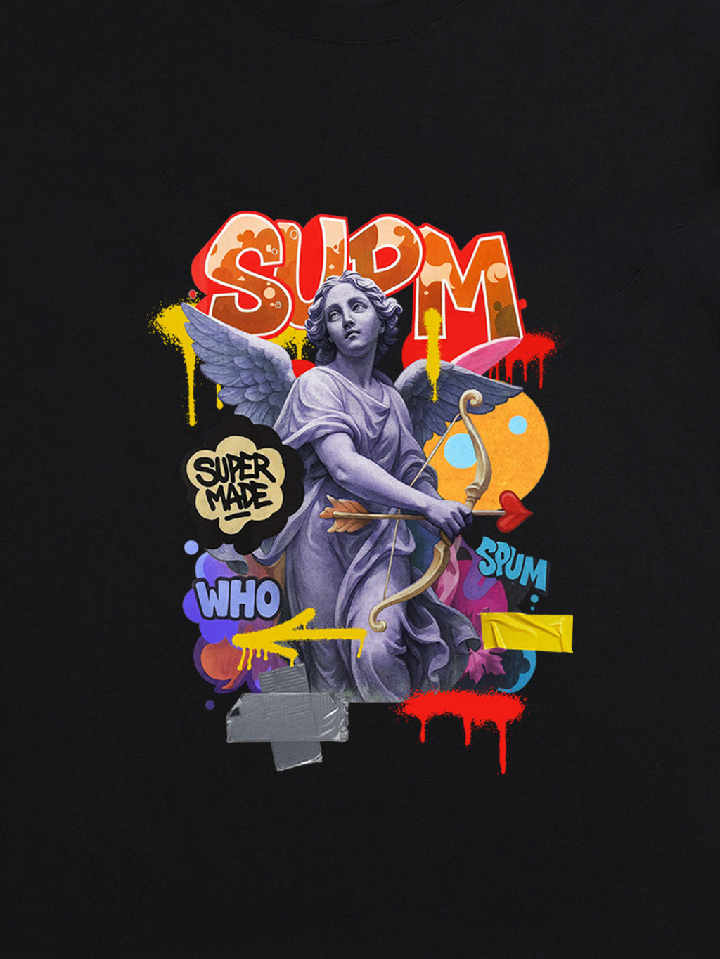 Retro Angel Statue Graffiti T-Shirt