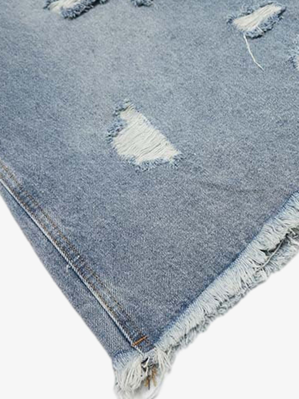 Distressed Light Wash Denim Jorts