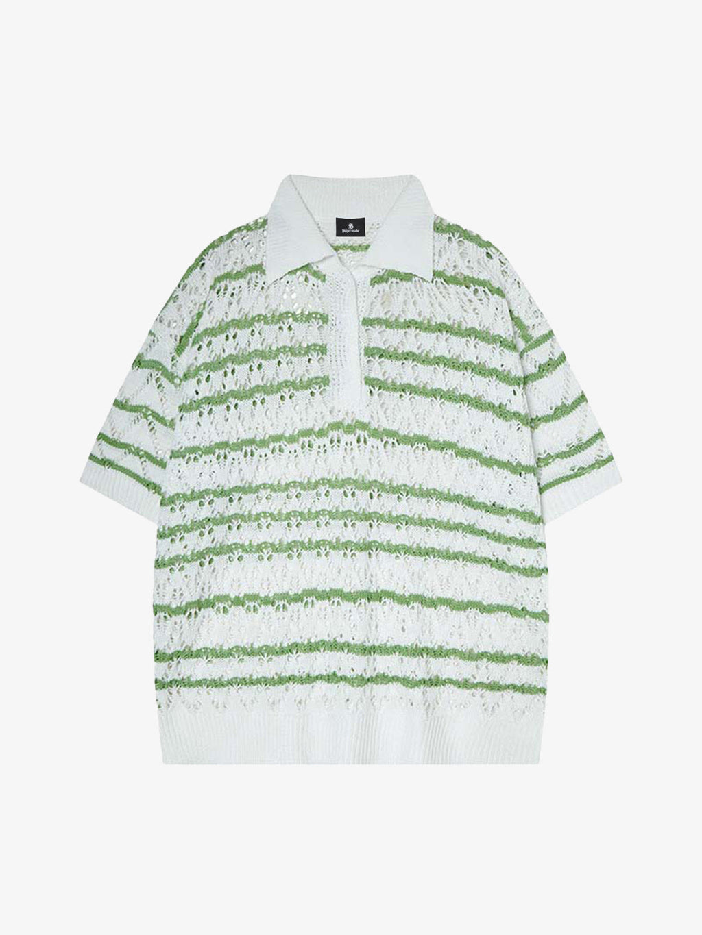 Retro Open-Knit Polo Shirt