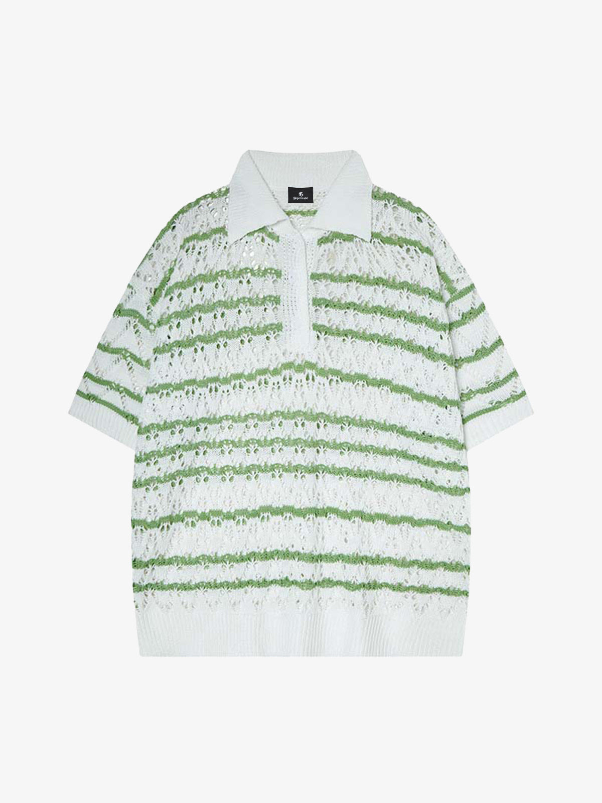 Retro Open-Knit Polo Shirt