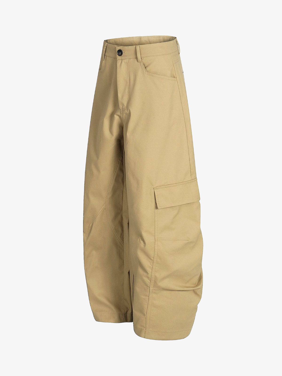 Pleated Utility Pocket Wide Leg Cropped Cargo Pants