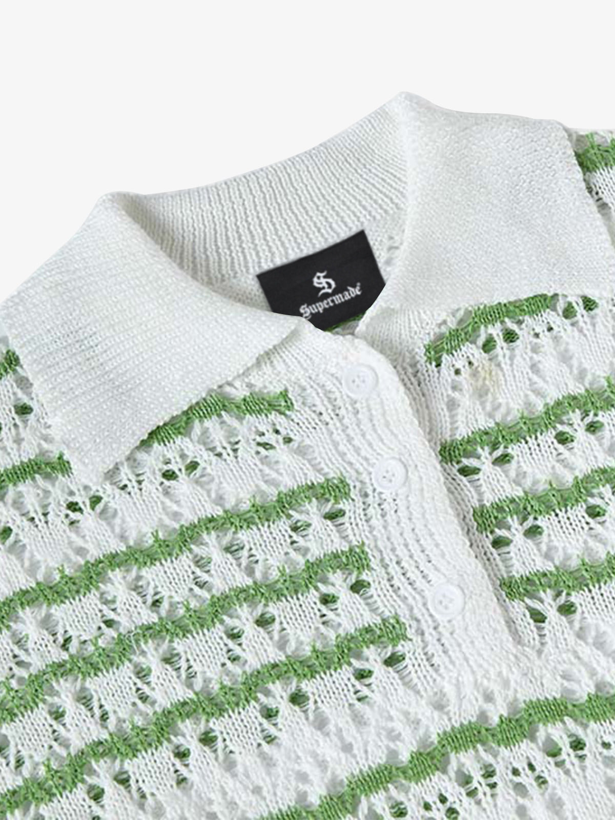 Retro Open-Knit Polo Shirt
