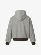 Retro Reversible Fleece Lined Zip-up Hooded Jacket