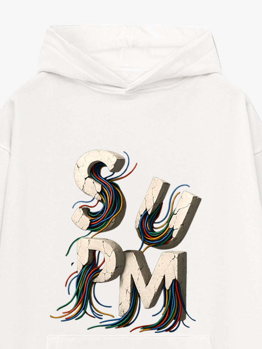 French Terry Streetwear Gravel Wire Font Hoodie