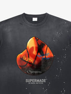 precipice Abstract Basketball Texture Graphic T-Shirt