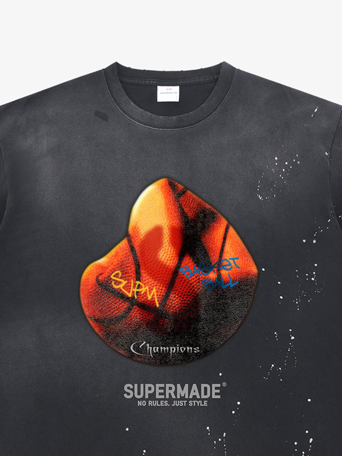 precipice Abstract Basketball Texture Graphic T-Shirt