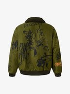 Street Graffiti Lamb Collar Flight Cotton Jacket