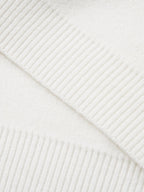 Retro Fuzzy Letter Patch Textured Knit Sweater