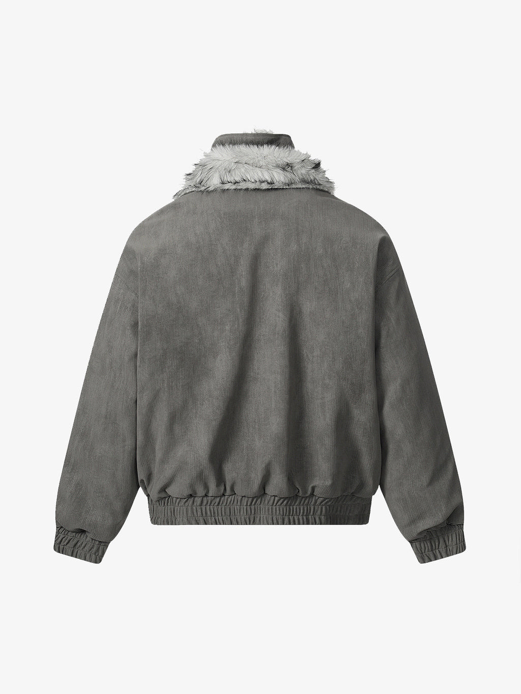 Vintage Dual-layer Collar Fleece-lined Zipper Jacket