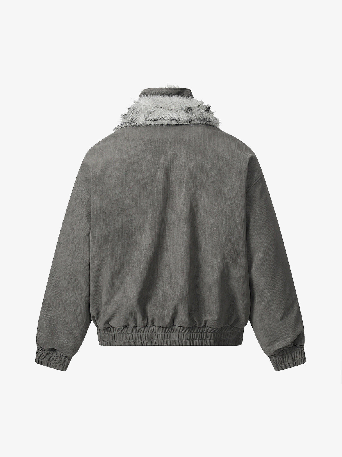 Vintage Dual-layer Collar Fleece-lined Zipper Jacket