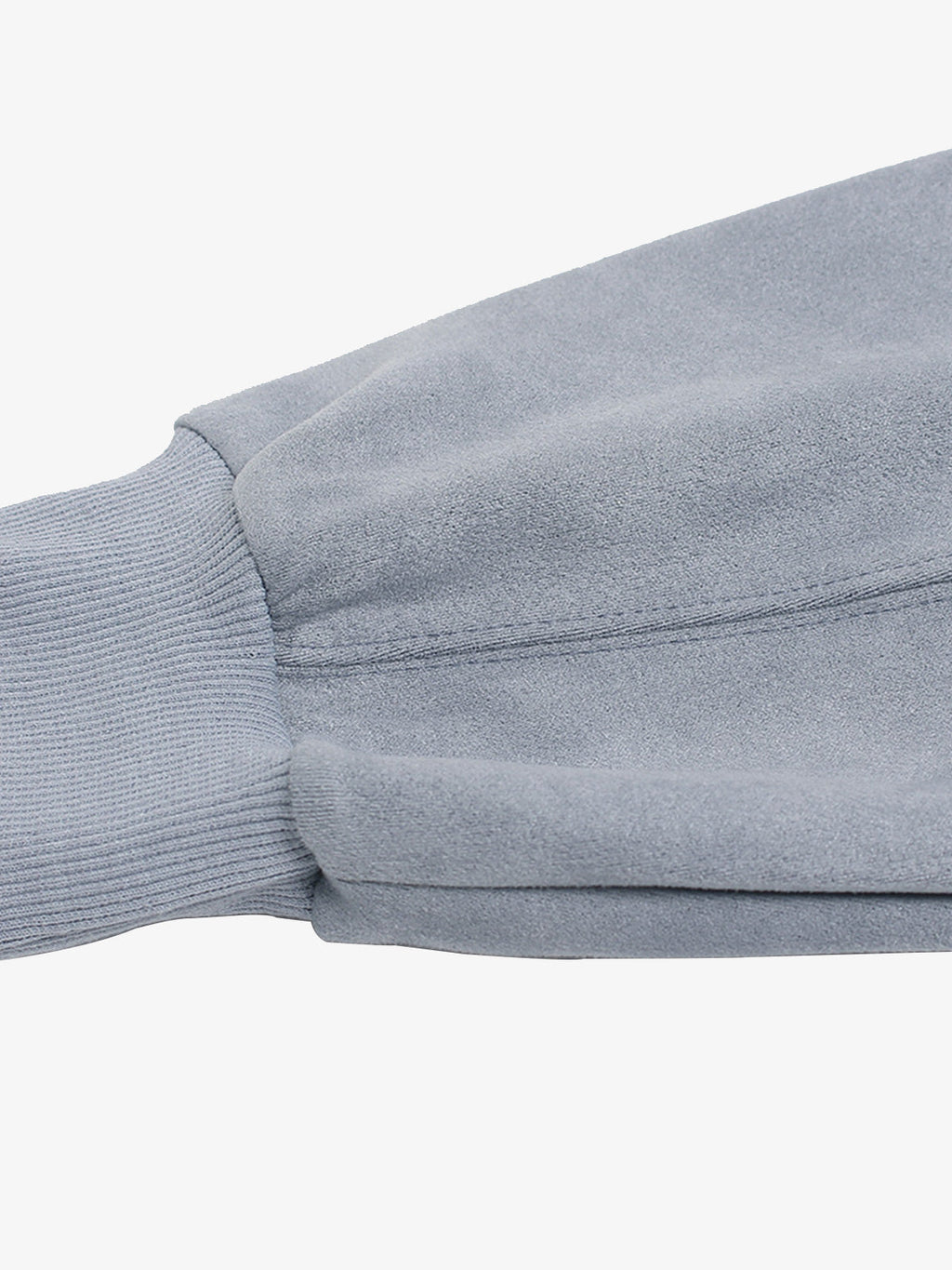 Vintage Suede Letter Embroidered Cropped Zip Up Hoodie