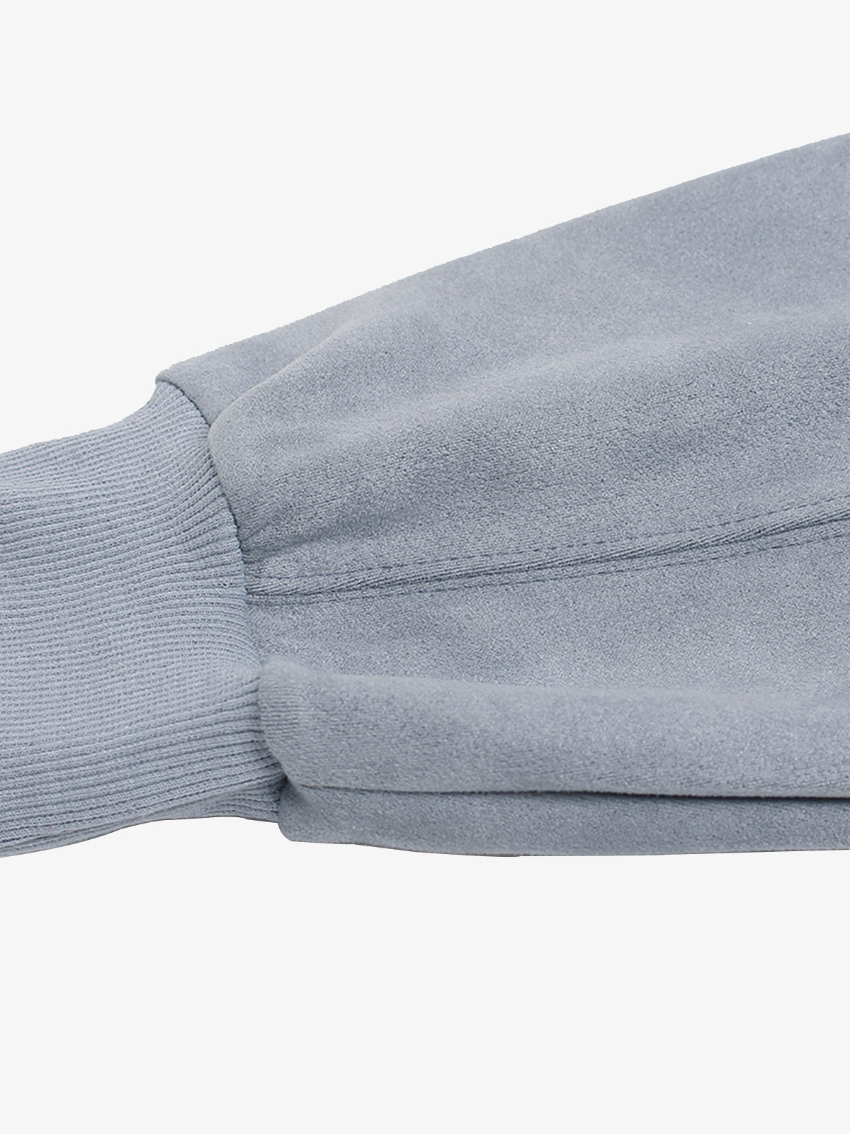 Vintage Suede Letter Embroidered Cropped Zip Up Hoodie