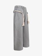 Decorative Rope Detail Wide Leg Sweatpants