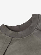 Spray Washed Raw Edge Raglan Knit T-Shirt