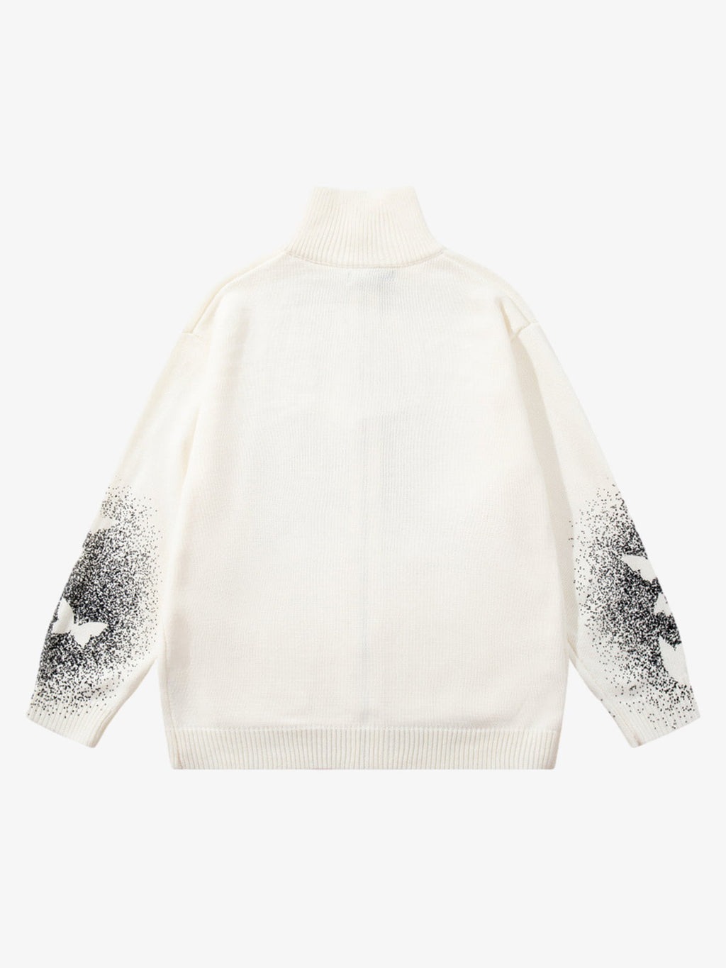 Street Dark Phantom Butterfly Stand-Collar Knit Cardigan Sweater