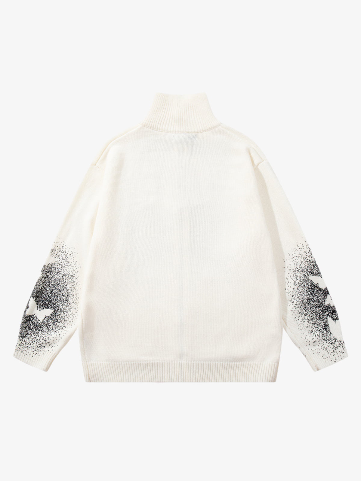 Street Dark Phantom Butterfly Stand-Collar Knit Cardigan Sweater