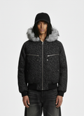 Retro Faux Fur Trimmed Hood Leopard Print Bomber Jacket