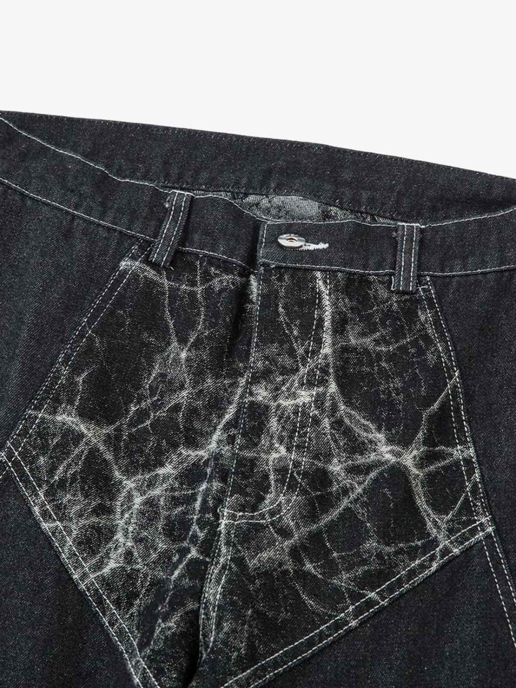 Deconstructed Split Tie-Dye Jeans