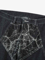 Deconstructed Split Tie-Dye Jeans
