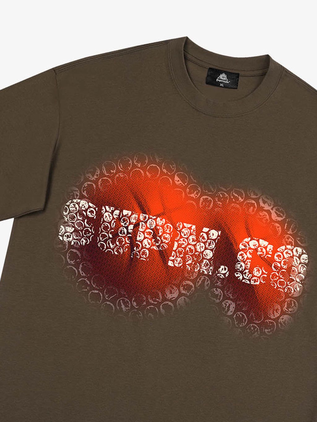 SUPM Foam Texture Basketball Pattern Graphic T-Shirt