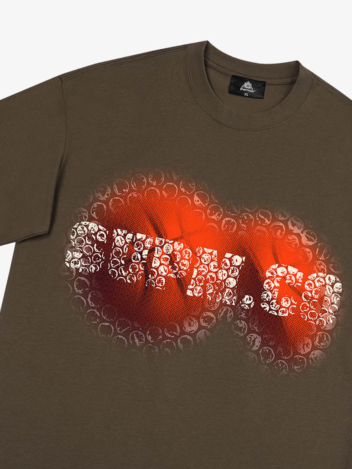 SUPM Foam Texture Basketball Pattern Graphic T-Shirt