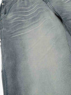 Vintage Washed Ruched Detail Utility Jeans