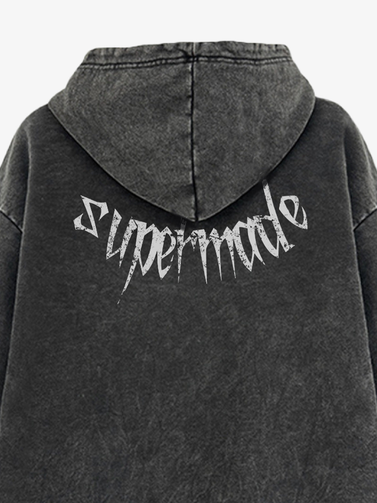 Gothic Devil Graphic Washed Hoodie