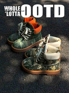 Camo Print Lace Up Chunky Ankle Boots - 2597