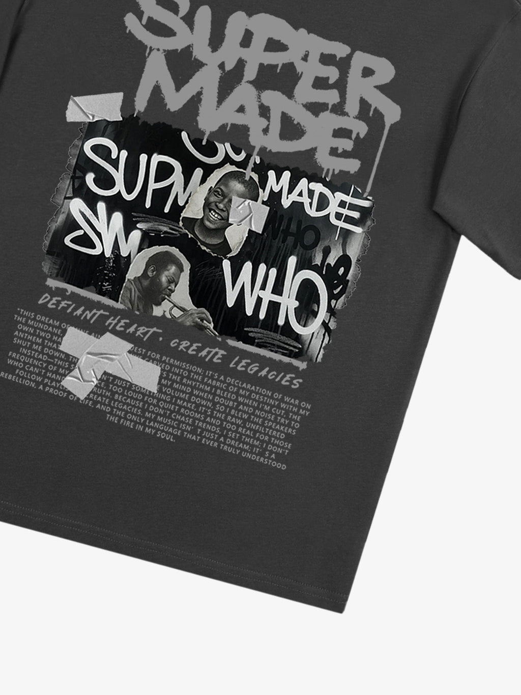 Streetwear Graffiti Character Collage Graphic T-Shirt